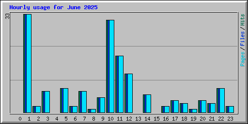 Hourly usage for June 2025