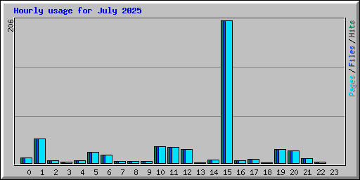 Hourly usage for July 2025